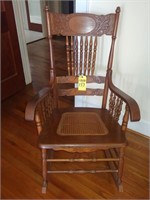 Press Back Oak Rocker