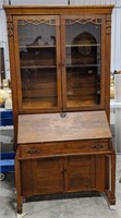 Antique Oak French Country Hitch storage Curio