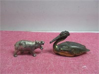 Metal Mini Lot Hippo & Pelican