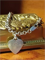 BEAUTIFUL STERLING SILVER HEART BRACELET