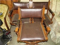 (3X) LEATHER DIRECTOR LIKE ARM CHAIRS