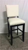 Wood & leather swivel bar stool