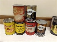 Lot of 6 Schacffers & more Vintage  Motor Oil Cans