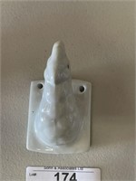 Vintage White Ceramic Rooster Towel Holder