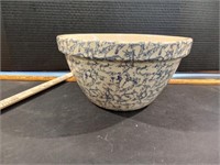RRR Co Roseville Pottery Blue Spongeware Bowl