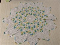 CROCHETED BLANKET GREEN AND YELLOW