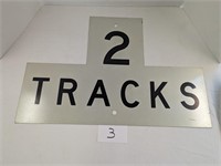 2 Tracks - Railroad Sign Metal