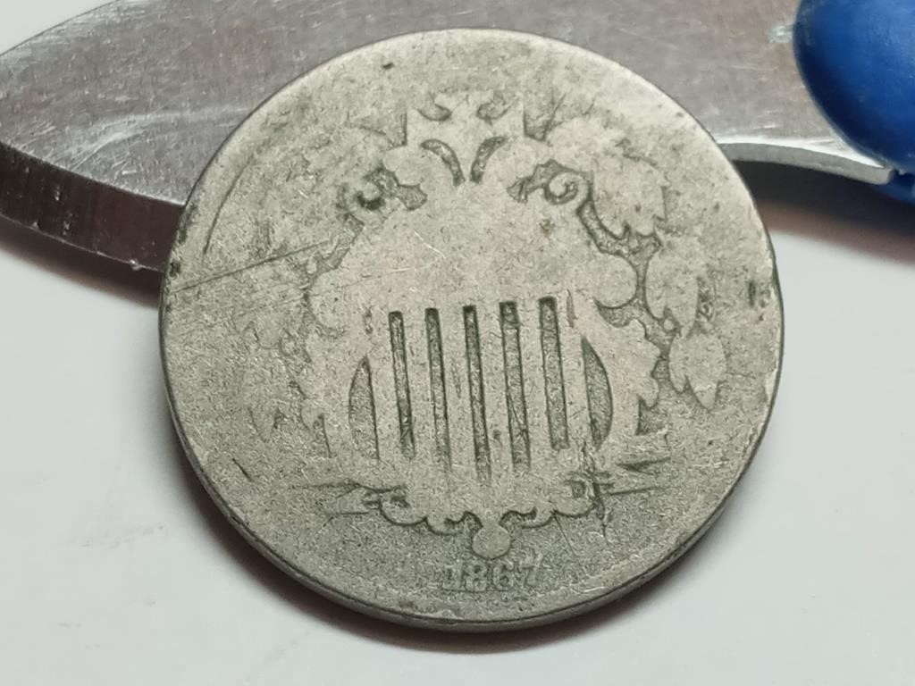 OF) 1867 us shield nickel