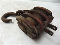 Great Old Three Place Wood Pulley