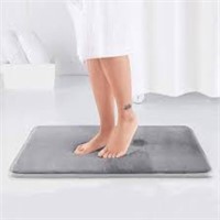 Grey Memory Foam Bath Mat 23X17"