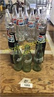 Antique Pepsi bottles, coke bottles