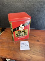 eight o'clock coffee tin