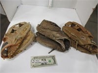 Box of baseball mitts