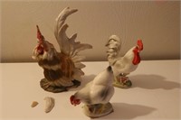 3 Chicken Statues (some chipped)
