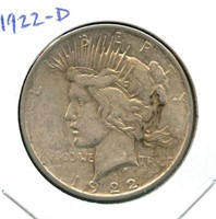 1922-D Peace Silver Dollar