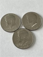 3 Kennedy Half Dollars: 1976D