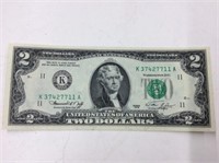 U S A $2 1976 Green Seal