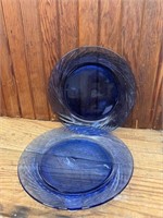 S/2 Cobalt Blue Festive Swirl  7.5" Plates