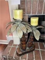 Metal Palmtree candle holder