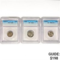 [3] Varied US SILV Coinage ICG  (1930-S, 1936,