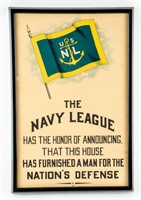 Framed WWI USNL Enlistment Poster