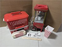 PLASTIC HOT DOG WARMER & POPCORN POPPER