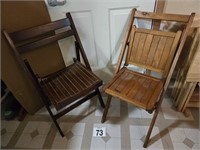 2 WOOD FOLDING CHAIRS