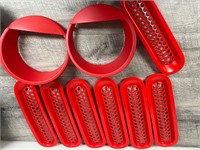 NEW Jeep Wrangler Plastic Grill Inserts RED