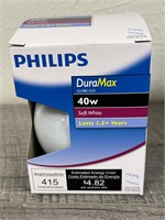 12 Philips DuraMax 40w Soft White Light Bulbs