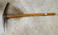 Wood handle pick axe