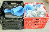 2 crates of Columbia trash/recycle bags