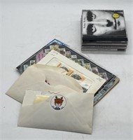 (DE) Stamp Collecting Kit and Hard Rock CDs
