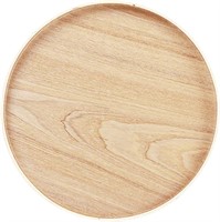 27cm Wooden Round Tray Decor x2