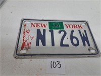 2000 New York MC Licence Plate