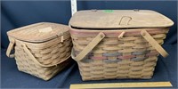 2 Longaberger picnic baskets 17”X14”X10” &