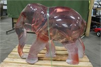 Pink Glass Elephant, Approx 3ftx18"x31"