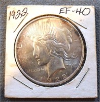 COIN - 1922 FF 40 SILVER PEACE DOLLAR