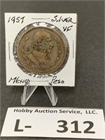 Silver Mexico Peso 1957