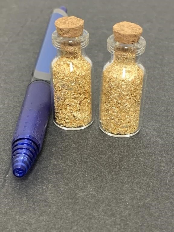 (2) Small Tubes Gold Flakes