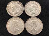 4 Canada Silver (80%) Quarters