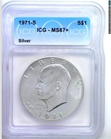 1971-S Silver Ike ICG MS67+ LISTS $3150