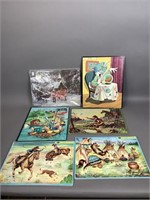 6 Vintage Children’s Puzzles - One is Christmas