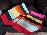 Colorful Crocheted Throw Blanket.