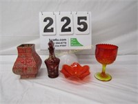 Amberina Red & Yellow Cup & Misc, Red Glassware