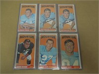 LOT 6 1965 TOPPS NFL TALL BOY CARDS HOUSTON OILERS