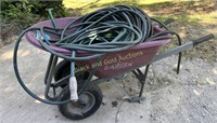 Wheel Barrel, Tons of Hose, 2 Shovels