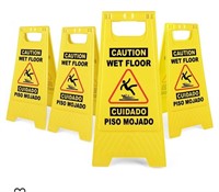 XPCARE 4-Pack Caution Wet Floor Sign,Bilingual