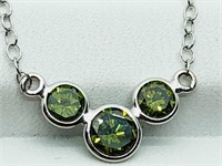 $3200 14K Green Diamond(0.82ct) Necklace