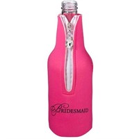 (3) Lillian Rose "Bridesmaid" Bottle Cozy in Pink