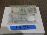 100 India Rupees 2 in total